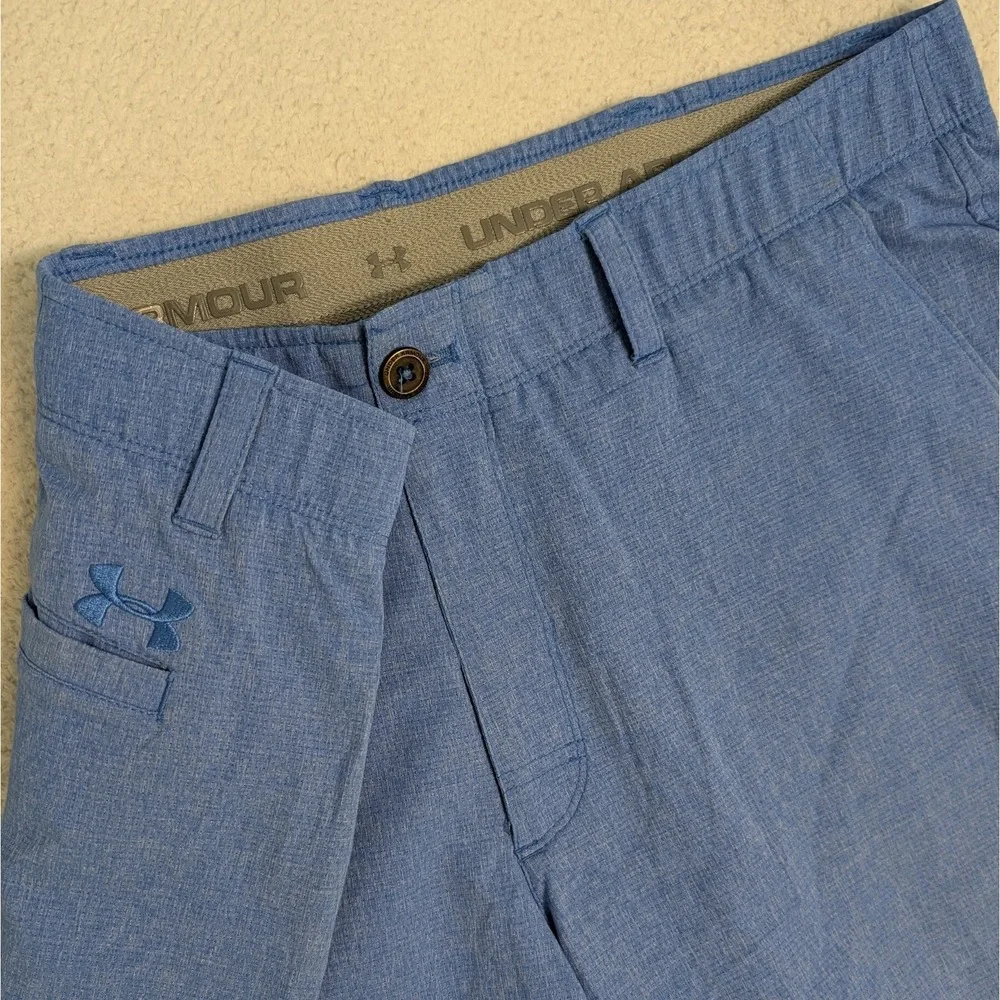 Men's 40x10 Under Armour Match Play Golf Shorts Ultra Blue Grip Waist‎ Stretch